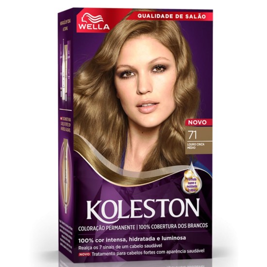 TINTURA PARA CABELO KOLESTON 71 LOUR CINZA MEDIO