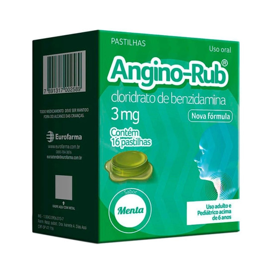 ANGINO RUB MENTA COM 16 PASTILHAS