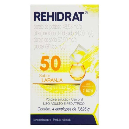 REHIDRAT 50 LARANJA COM 4 ENV