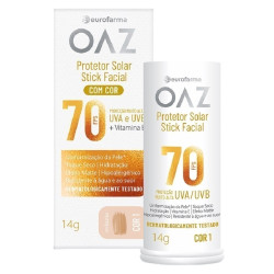 PROTETOR SOLAR FACIAL OAZ STICK COR 1 FPS70 14ML