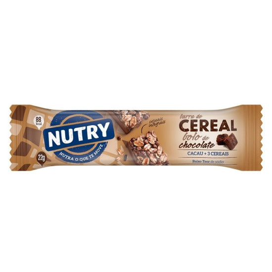 BARRA DE CEREAL NUTRY BOLO COM CHOCOL 22GR