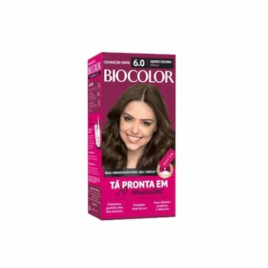 TINTURA PARA CABELO BIOCOLOR KIT CREME 6.0 LOURO ESCURO CLASSICO