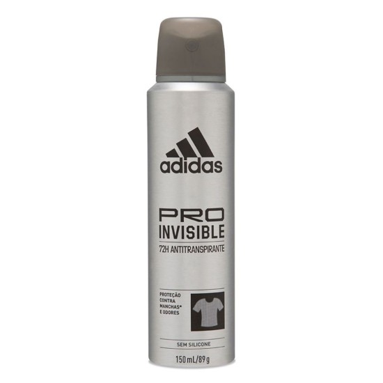 DESODORANTE ADIDAS AEROSOL MASCARA PRO INVISIBLE 150ML