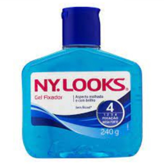 GEL FIX NY LOOKS AZUL MEGA FIX COM 240 GR