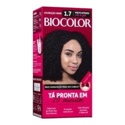 TINTURA PARA CABELO BIOCOLOR KIT CREME 1.7 PRETO INTENSO