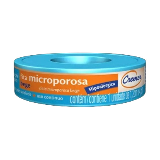 FITA MICROPOROSA CREME BEGE 1,2CM X 4,5M