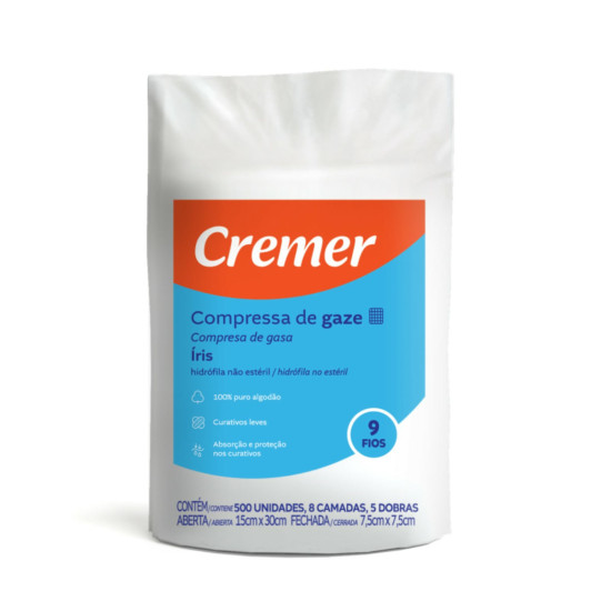 COMPRESSA DE GAZE CREME COM 500 UN