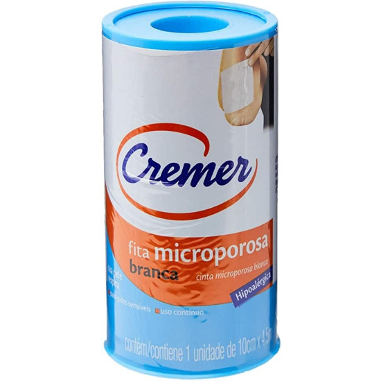 FITA MICROPOROSA CREME BRANCA 10CM X 4,5M