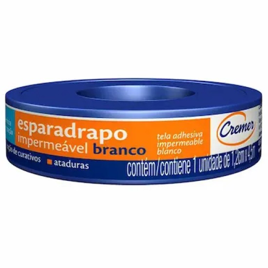 ESPARADRAPO IMPERMEAVEL CREMER BRANCO 1,2 CM X 4,5 M