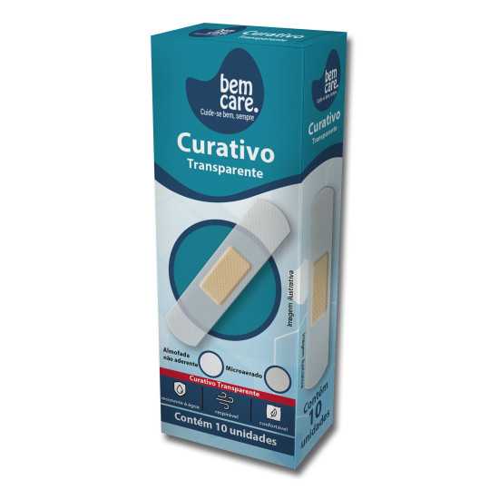 CURATIVO TRANSPARENTE BEM CARE COM 10 UND
