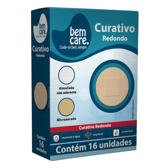 CURATIVO REDONDO BEGE BEM CARE COM 16 UND