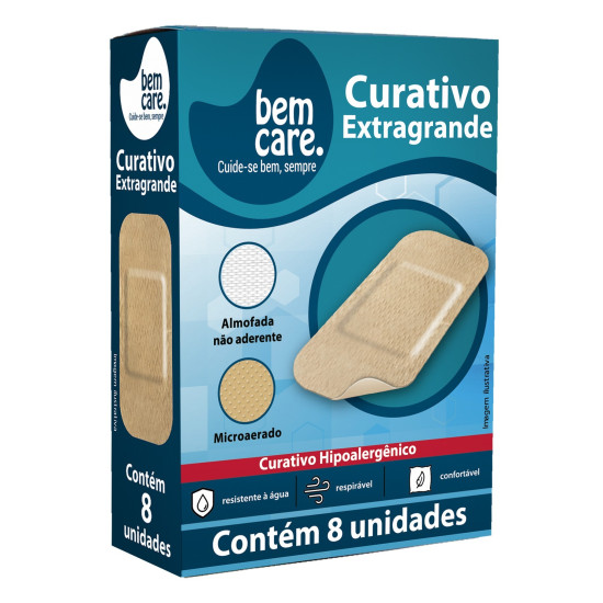 CURATIVO EXTRAGRANDE BEM CARE COM 8 UND