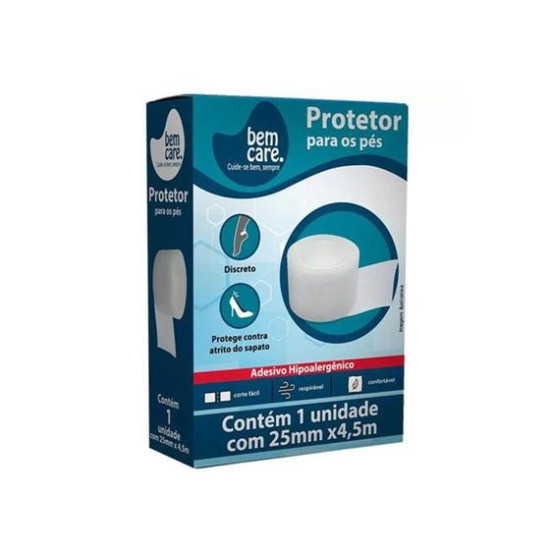 FITA PROTETORA PARA PES 25MMX4,5M BEM CARE