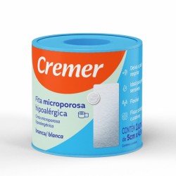 FITA MICROPOROSA CREMER HIPOALERGICA BRANCA 5CM X 4,5 M