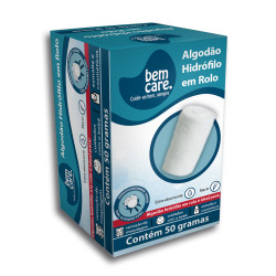 ALGODAO HIDROFILO EM ROLO BEM CARE COM 50G