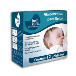 ABSORVENTE SEIOS BEM CARE COM 12 UND