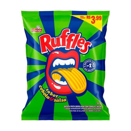 ELMA CHIPS RUFFLES CEBOLA E SALSA 32G
