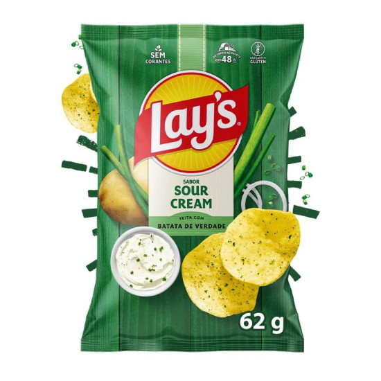 ELMA CHIPS LAYS SOUR CREAM 62G