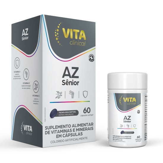 POLIVITAMINICO VITACLINICAL AZ SENIOR HOMEM COM 60 CAPSULAS