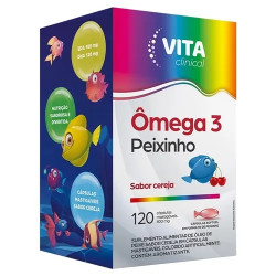 POLIVITAMINICO VITACLINICAL OMEGA 3 KIDS CEREJA COM 120 CAPSULAS