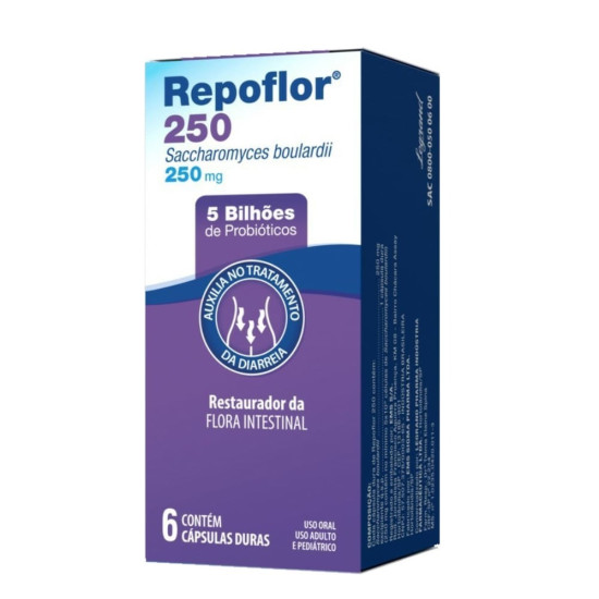 REPOFLOR 250MG COM 6 CAPS