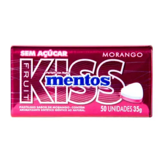 MENTOS KISS LATA MORANGO 35G