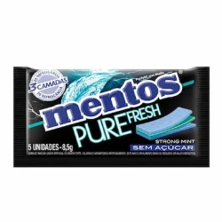CHICLETE MENTOS PURE FRESH STRONG MINT C/ 5 UND