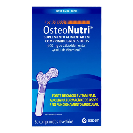 OSTEONUTRI 600 MG+400 UI COM 60 CAPSULAS
