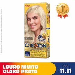 TINTURA PARA CABELO CORETON 11.11 LOURO MUITO CLARO PRATA