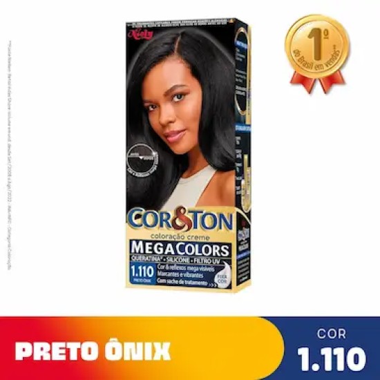TINTURA PARA CABELO CORETON MEGACOLORS 1.110 PRETO ONIX