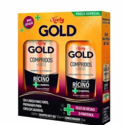 KIT NIELY GOLD SHAMPOO + CONDICIONADOR COMPRIDOS MAIS FORTES