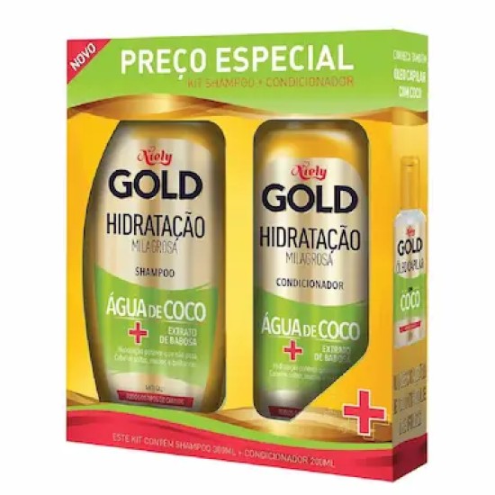 KIT NIELY GOLD SHAMPOO + CONDICIONADOR AGUA DE COCO