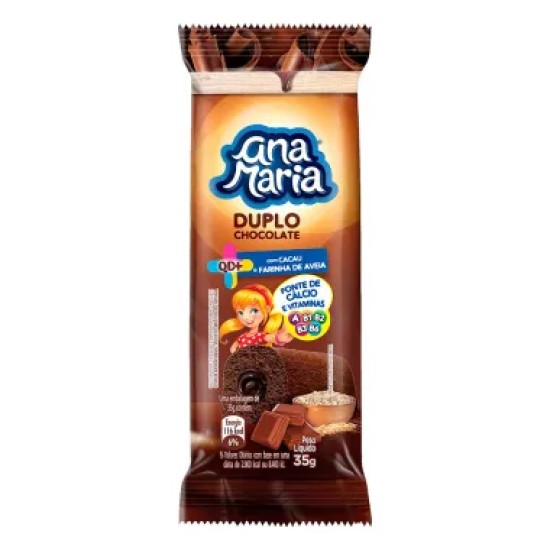 BOLINHO ANA MARIA QD+ DUPLO CHOCOLATE C/35G