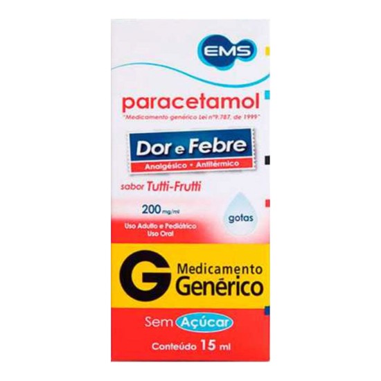 PARACETAMOL 200 MG GTS C/15 ML EMS GENERICA