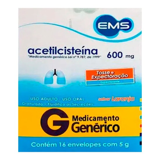 ACETILCISTEINA 600MG C/16 SACHES EMS GENERICA