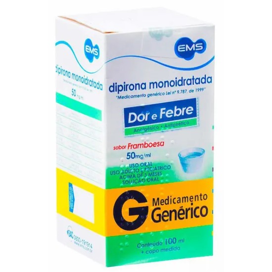 DIPIRONA SODICA 50MG SOL C/100 ML EMS GENERICA