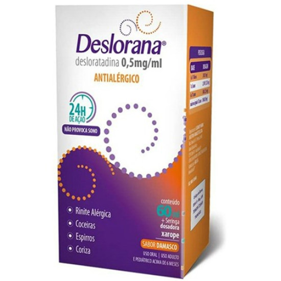 DESLORANA 0,5MG XAROPE COM 60 ML