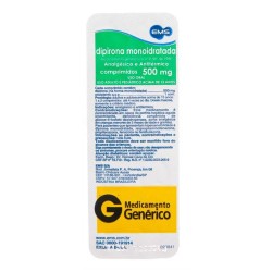 DIPIRONA SODICA 500MG ENV C/10 COMPRIMIDOS EMS GENERICA