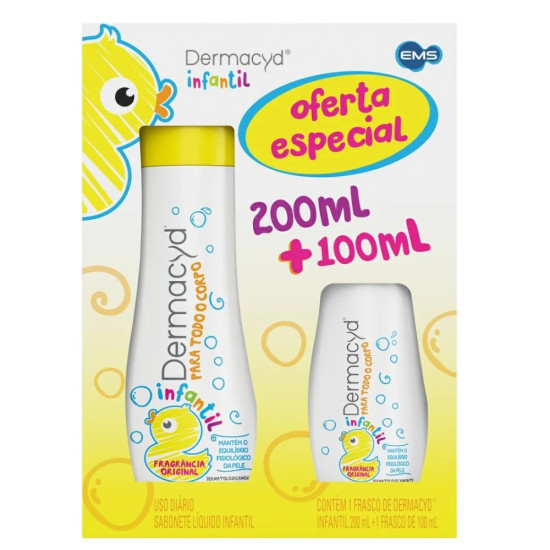 KIT DERMACYD INF SABONETE LIQUIDO 200ML+100ML