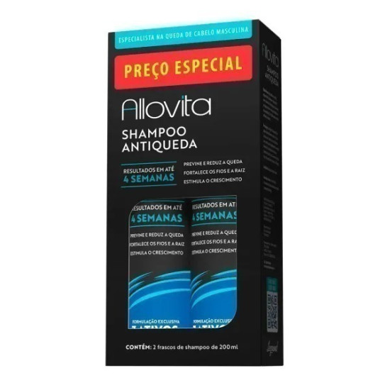 ALLOVITA SHAMPOO ANTIQUEDA COM 2 UNIDADES 200ML CADA