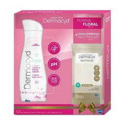 DERMACYD FEMINA FLORAL COM 200ML+LENCO INTIMO COM 16 UNIDADES