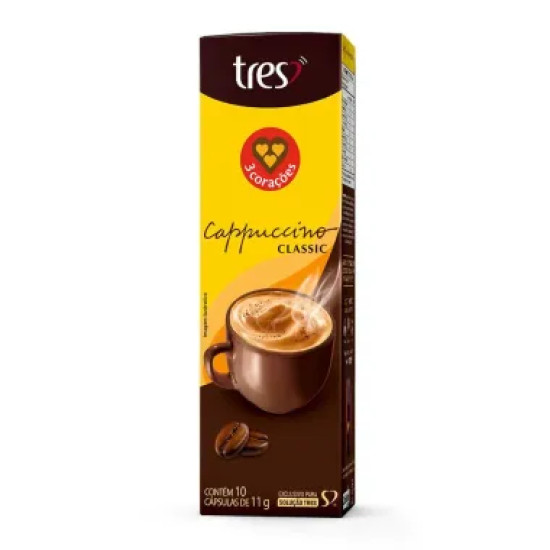CAFE CAPPUCCINO 3 CORACOES CAIXA COM 10 CAPS 11G
