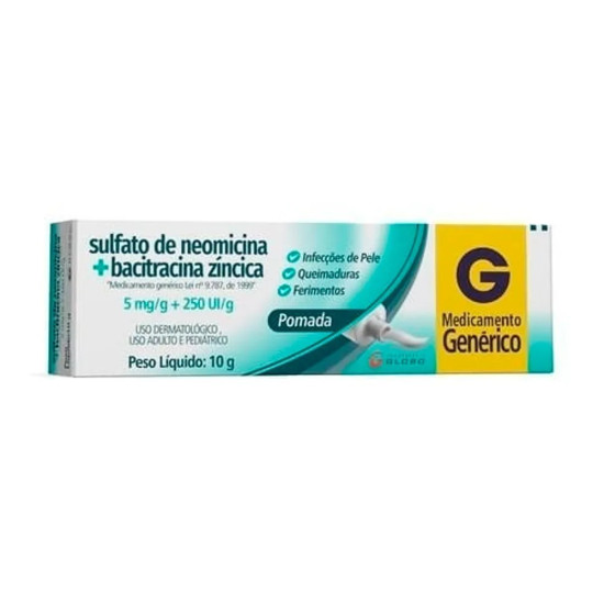 NEOMICINA+BACITRACINA POMADA COM 10 GR UNIAO QUIMICA