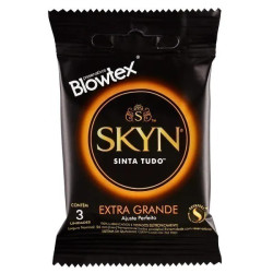 PRESERVATIVO BLOWTEX SKIN EXTRA GRANDE COM 3 UNIDADES