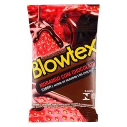 PRESERVATIVO BLOWTEX MORANGO C/ CHOCOLATE C/3UND
