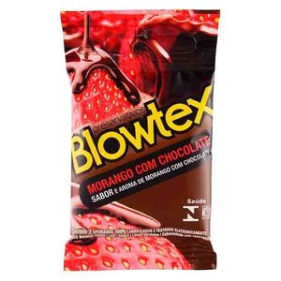 PRESERVATIVO BLOWTEX MORANGO C/ CHOCOLATE C/3UND