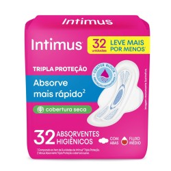 ABSORVENTE INTIMUS GEL TRP PROTETOR SECA C/ABAS 32UND