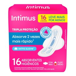 ABSORVENTE INTIMUS GEL NORMAL SUAVE C/ABAS LV16 E PG14