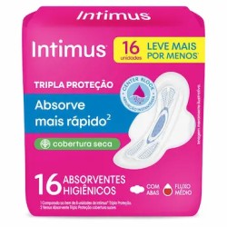ABSORVENTE INTIMUS GEL NORMAL SECA C/ABAS LV16 E PG14