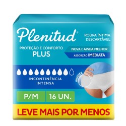 FRALDA GERIATRICA PLENITUD PLUS P/M C/16 UN